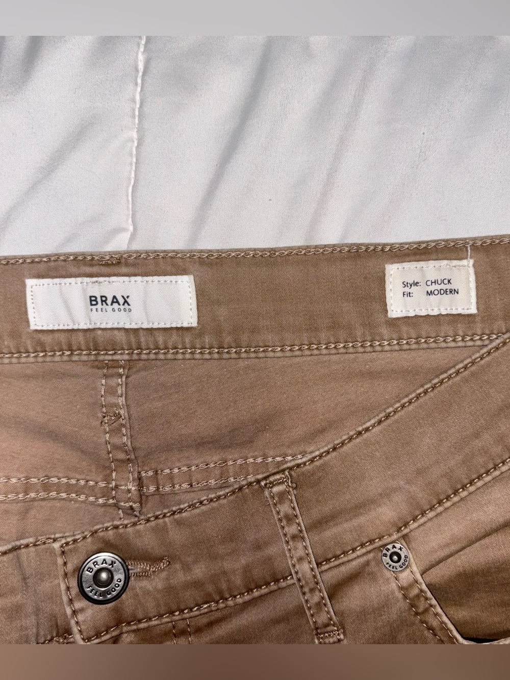 BRAX Chuck Modern Fit Hi Flex Pants 34x32 khaki - Picture 4 of 7